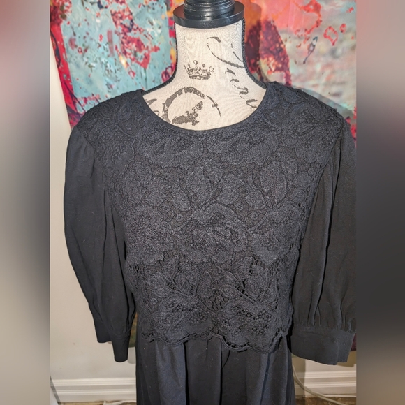 See by Chloe black babydoll dress with lace detailing - Picture 3 of 11